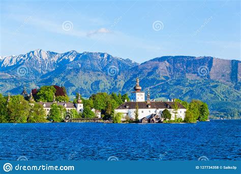 Gmunden Schloss Ort Austria Stock Photo Image Of Landscape Mountain