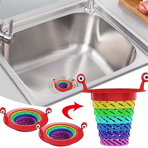 Kitchen Sink Strain Foldable Plastic Mesh Sink Drain Anti Clogging Food