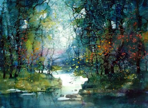 Watercolor landscape of ravi river lahore by m kazmi. Design Cove: 12 Beautiful Landscape Watercolors by Z.L. Feng