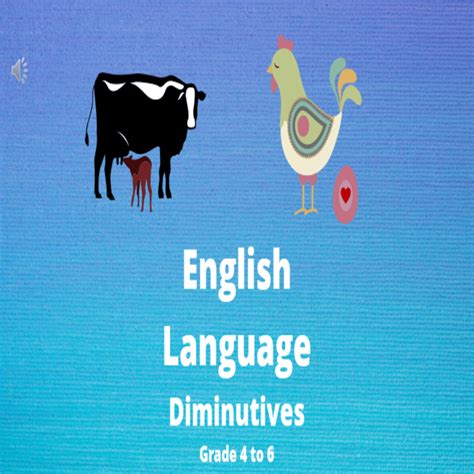 English Power Point Diminutives For Grade 4 On Teacha