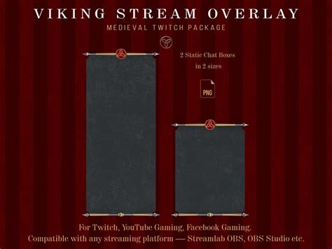Viking Twitch Overlay Red Celtic Panels Chat Animated Borders