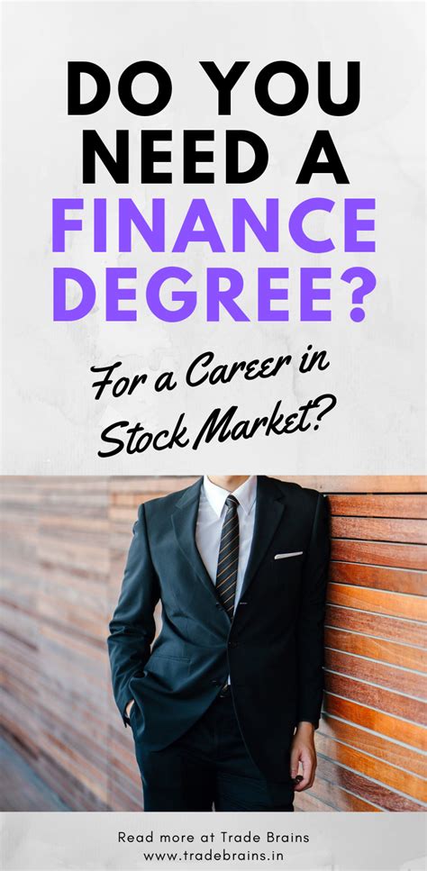 As such, it's an attractive. Do You Need a Finance Degree For a Career in Stock Market ...