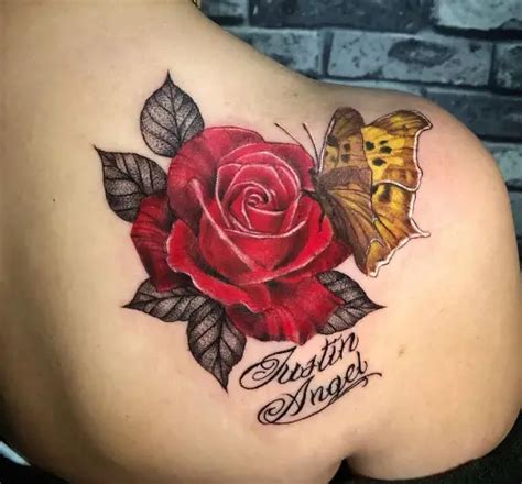 44 Pretty Rose And Butterfly Tattoos For Women Tattoo Twist