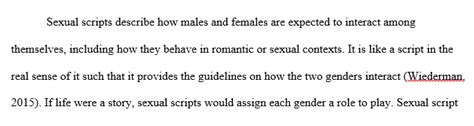 Sexual Scripts Homeworksmontana