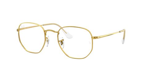 hexagonal optics eyeglasses with gold frame rb6448 ray ban® us