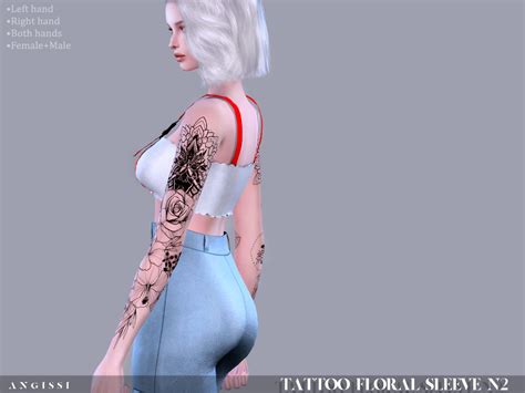 Floral Sleeve N2 Tattoo By Angissi At Tsr Sims 4 Updates