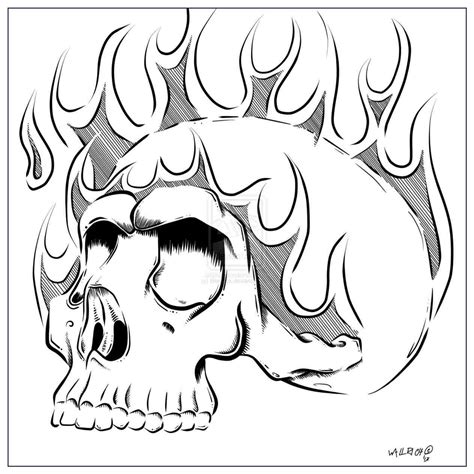 Flaming Skulls Drawing At Getdrawings Free Download