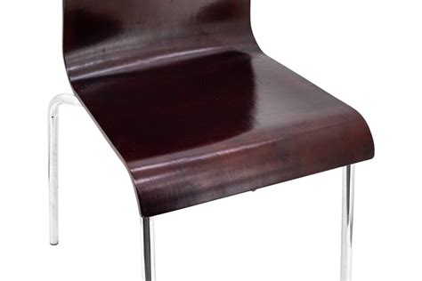 Hollow square perpendicular metal back and chair seat design. Madeline Chair in Mahogany | Cafe Solutions