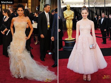 Halle Berry In Strapless Nude Marchesa Gown At 2011 Oscars