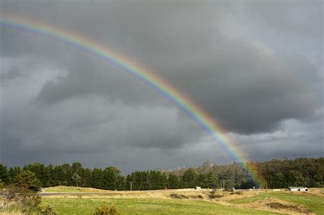 Image Of Storm Clouds With A Colorful Rainbow Freebie