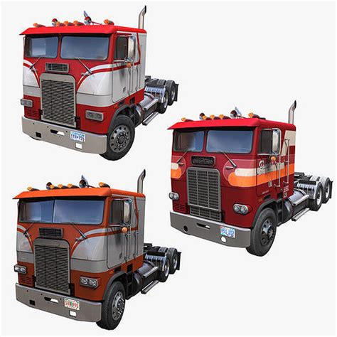 3d Model Collection Freightliner Flt Cabovers Vr Ar Low Poly Cgtrader