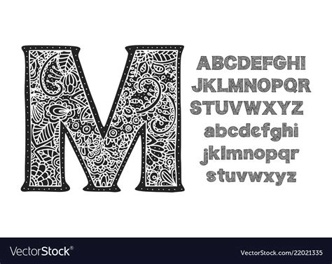 Ornate Decorative Font Monogram Letters Royalty Free Vector