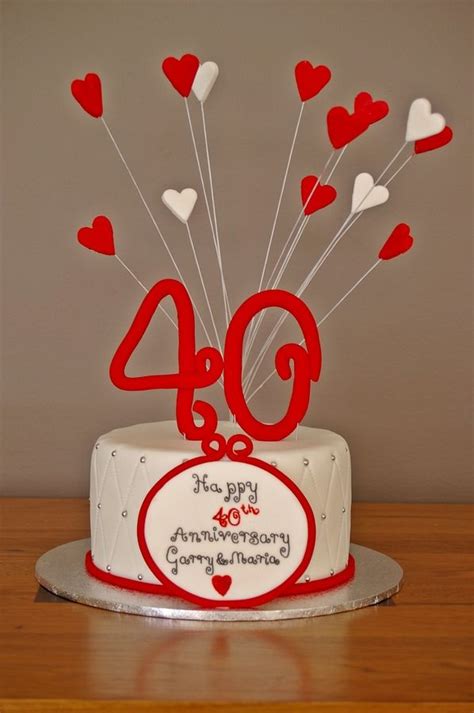 Ruby 40th Anniversary Cake — Anniversary 40th Anniversary Cakes
