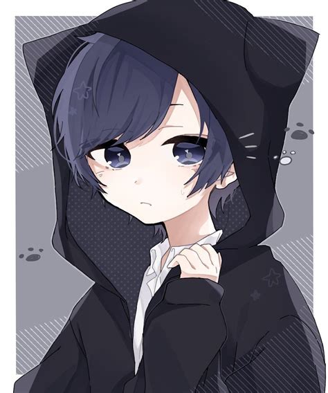 Handsome Black Hair Anime Cat Boy