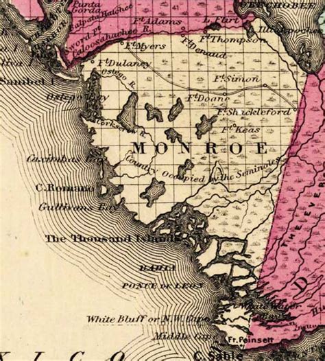 Map Of Monroe County Florida 1863