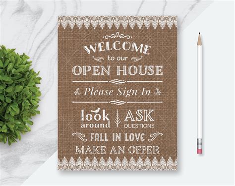 Real Estate Open House Signs Welcome To Open House Please Etsy