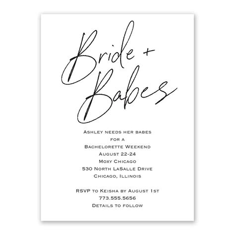 Bride And Babes Bachelorette Party Invitation Anns Bridal Bargains