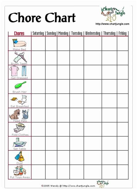 Toddler Chore Chart Template In 2020 Chore Chart Kids Chore Chart
