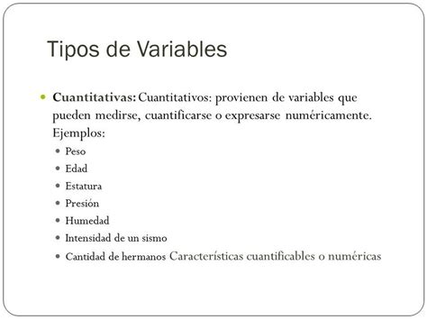 Tipos Y Concepto De Variable Estadistica