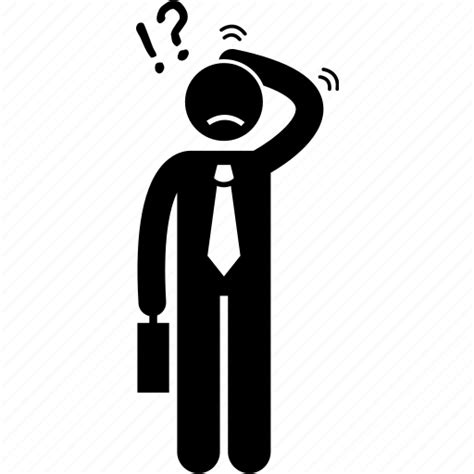 Businessman Confusion Head Man Puzzled Scratching Trouble Icon