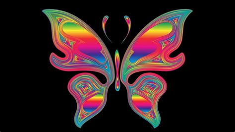 Butterfly Neon Art Wallpaper Backiee