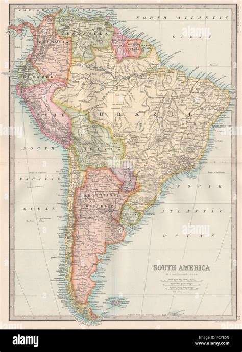 South America Map 19th Century Stock Photos And South America Map 19th