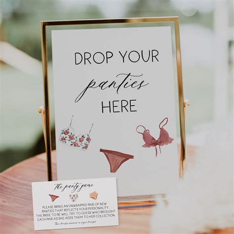 Drop Your Panties Here Sign And Card Bachelorette Party Games The