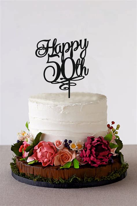 Most families celebrate with a big party and a big cake. Happy 50th Birthday Cake Topper 50 Years by ...