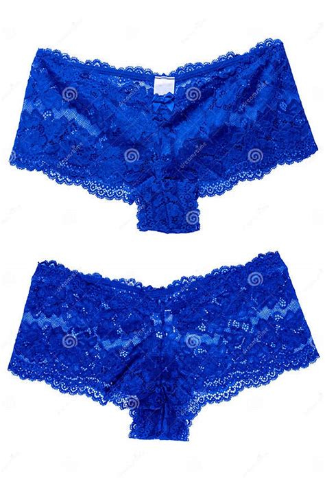 underwear woman isolated collage set of a luxurious elegant blue lacy thongs panties in two