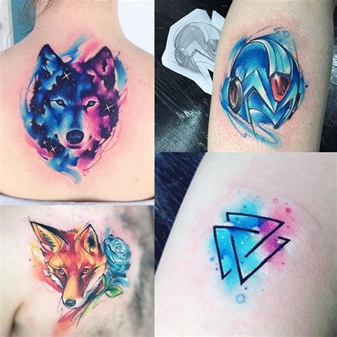 Is your network connection unstable or browser. AB #tattoo #tatuaje #ab #wolf #colors #galaxy #aquarelle # ...