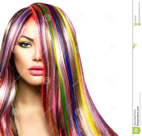 Girl With Colorful Dyed Hair Stock Photo Image 37402250