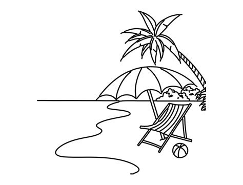 Easy Beach Drawing Clip Art Library