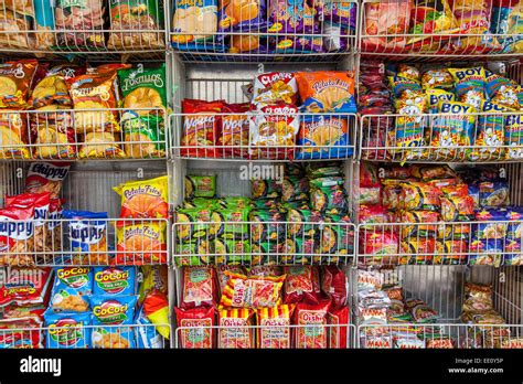 Crisp Packets In A Supermarket Stock Photo Alamy