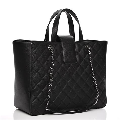 Chanel Caviar Quilted Large Cc Shopping Tote Black 207900