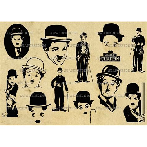 Digital Svg Png  Charlie Chaplin Silhouette Vector Cli Inspire