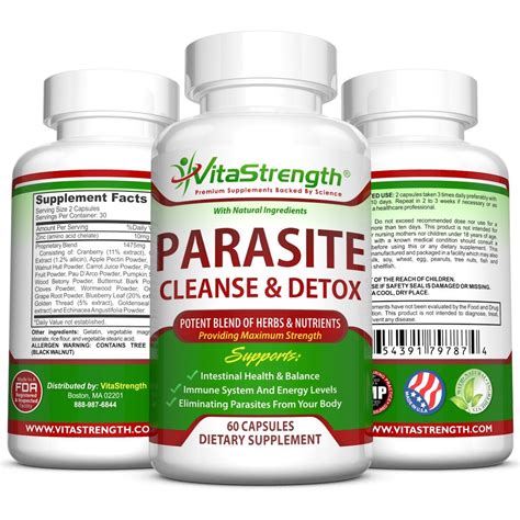 Premium Parasite Cleanse Natural Intestine Detox With Black Walnut
