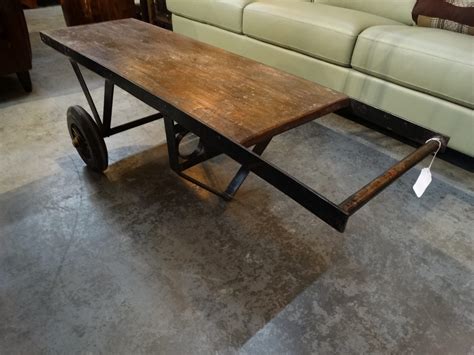 Cart Coffee Table With Wheels For Sale
