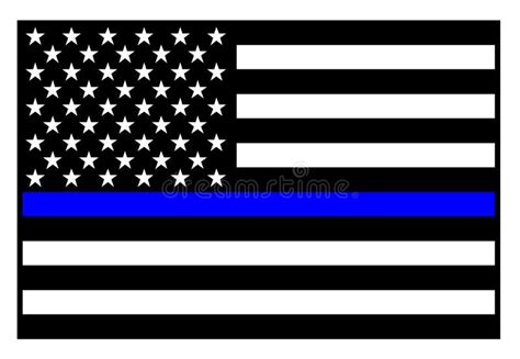 Police Blue Line Flag Stock Illustrations 1369 Police Blue Line Flag