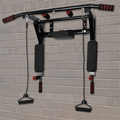 Fitness Maniac Wall Mounted Pull Up Bar Pullup Mount Chin Bars Dip Sta