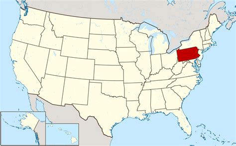 Large location map of Pennsylvania state. Pennsylvania state large ...
