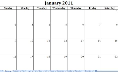 Printable Monthly Calendar Excel Template Monthly Calendar