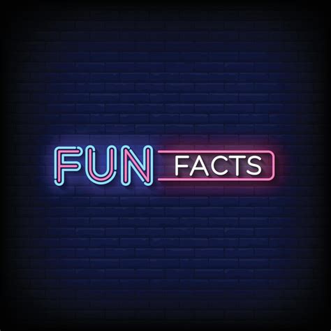 Neon Sign Fun Fact With Brick Wall Background Vector 14029932 Vector