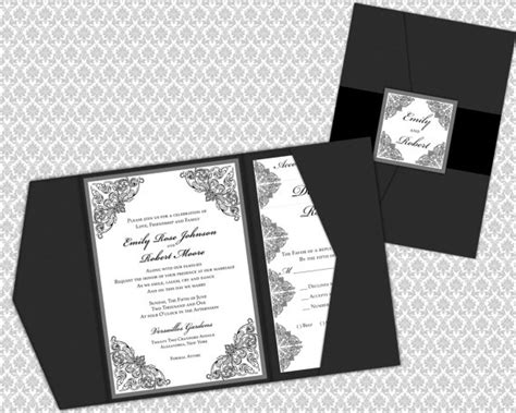 Diy Printable Wedding Invitation Template Set Pocket
