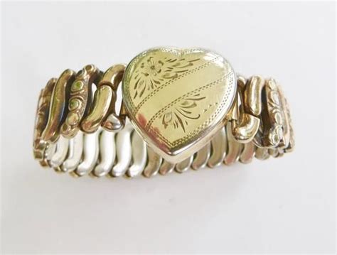 Gold Filled Sweetheart Bracelet Etched Heart Signed Co Star Etsy