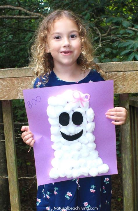 Easy Cotton Ball Ghost Craft For Preschoolers Natural Beach Living