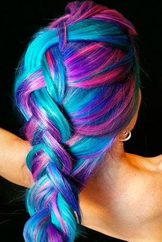 Using blue dye over orangey hair can turn your strands green. 50+ Fabulous Purple and Blue Hair Styles | LoveHairStyles.com
