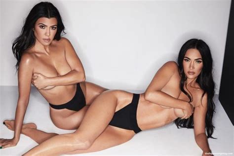 Megan Fox And Kourtney Kardashian Sexy Topless Skims Photos