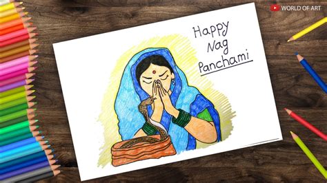 How To Draw Nag Panchami Drawing Step By Step Nag Panchami Festival