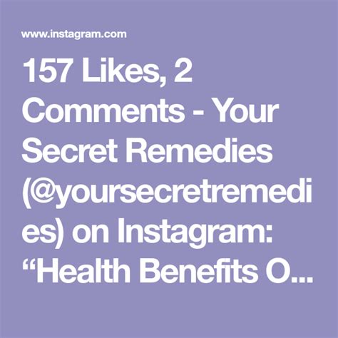 157 Likes, 2 Comments - Your Secret Remedies (@yoursecretremedies) on ...