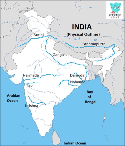 Blank Map Of India With Rivers